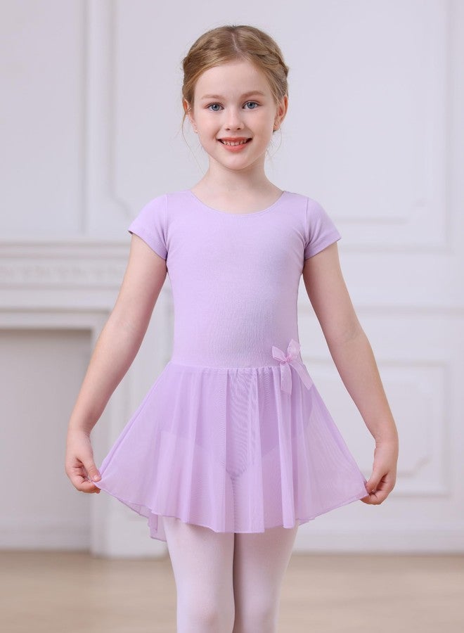 MdnMd Purple Girls Toddler Leotard Ballet Dance Skirted Dress Outfit (Age 4-6 / 4t,5t) - Image 5
